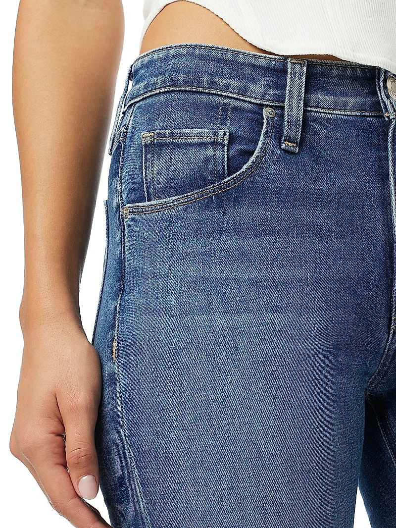 Barbara High-Rise Slit Baby Bootcut Jeans