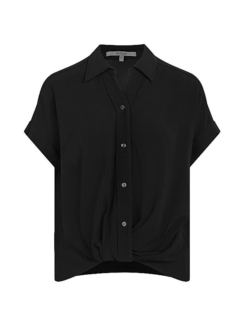 Knotted Button-Front Shirt