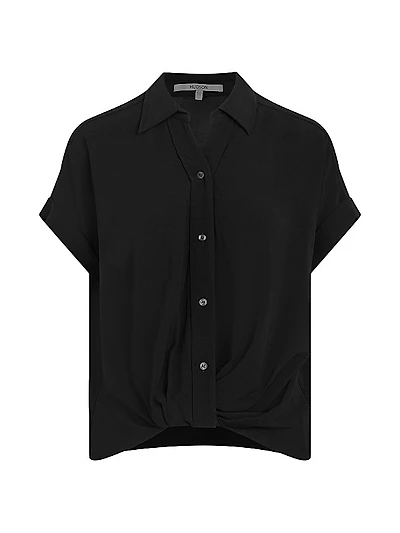 Knotted Button-Front Shirt