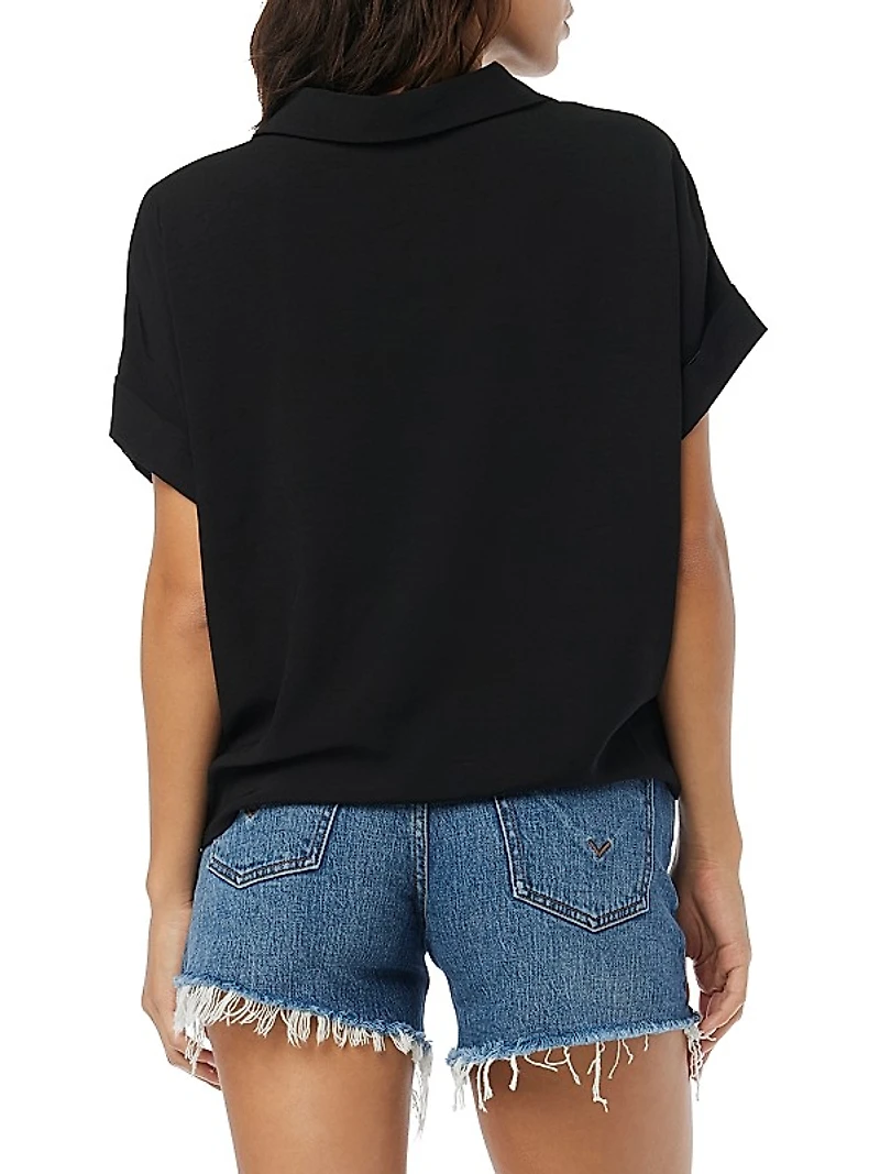 Knotted Button-Front Shirt