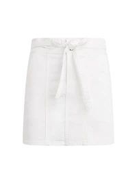 Tie-Waist Cotton Miniskirt