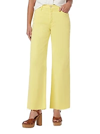 Rosie High-Rise Button Fly Wide-Leg Ankle Jeans