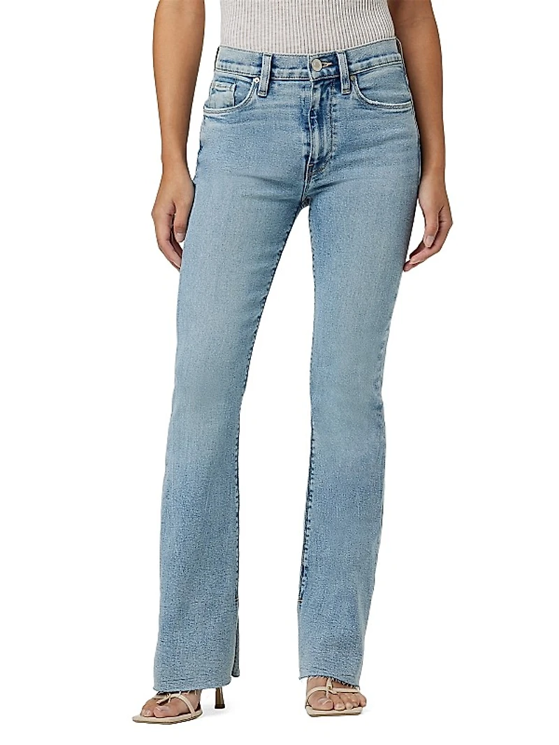 Petite Barbara High-Rise Slit Bootcut Jeans