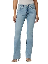 Petite Barbara High-Rise Slit Bootcut Jeans