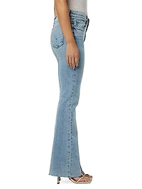 Petite Barbara High-Rise Slit Bootcut Jeans