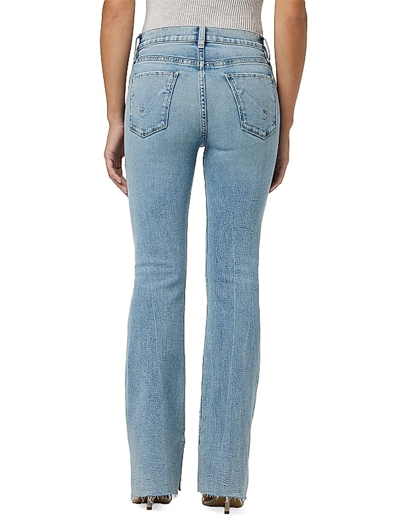 Petite Barbara High-Rise Slit Bootcut Jeans