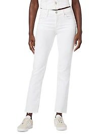 Nico Mid-Rise Slit Straight Ankle Jeans