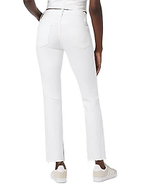 Nico Mid-Rise Slit Straight Ankle Jeans