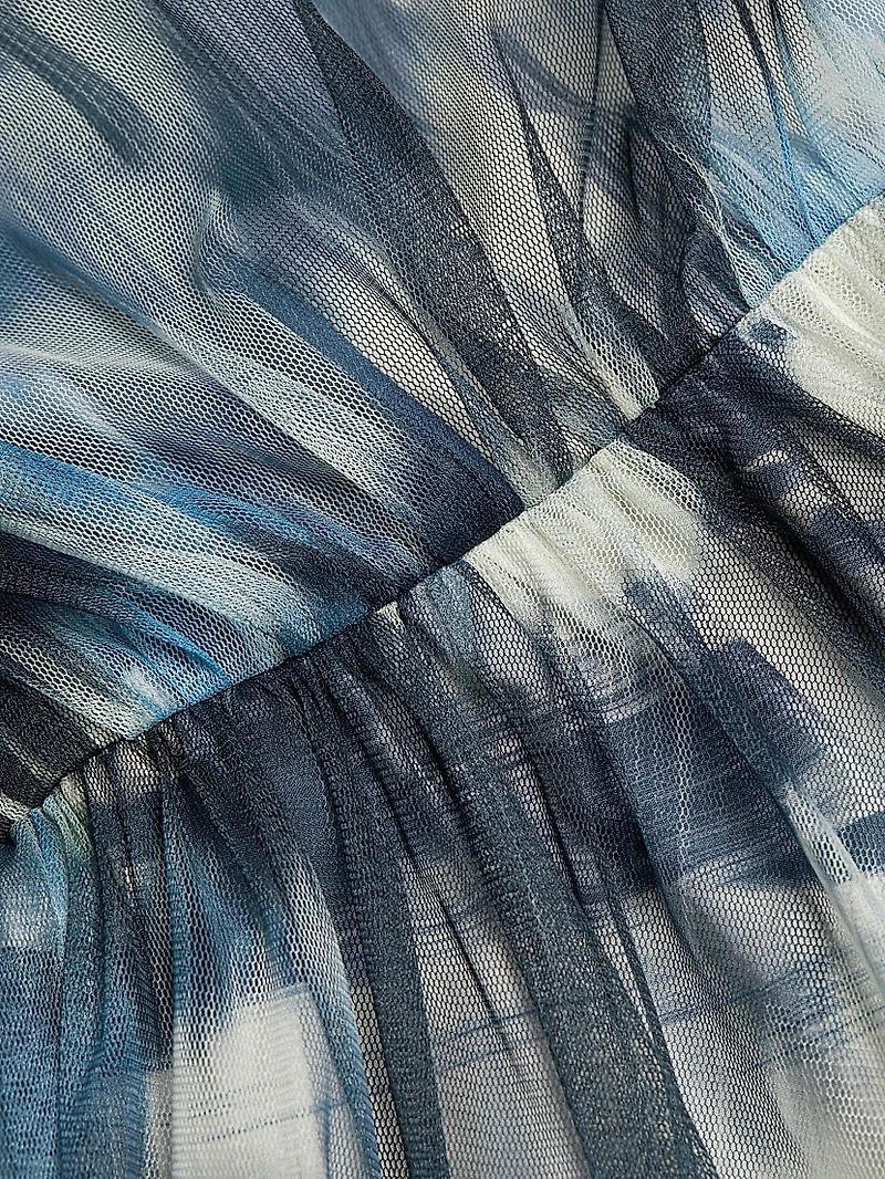 Marni Strapless Tulle Midi-Dress