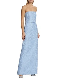 Sophia Jacquard Relief Strapless Gown
