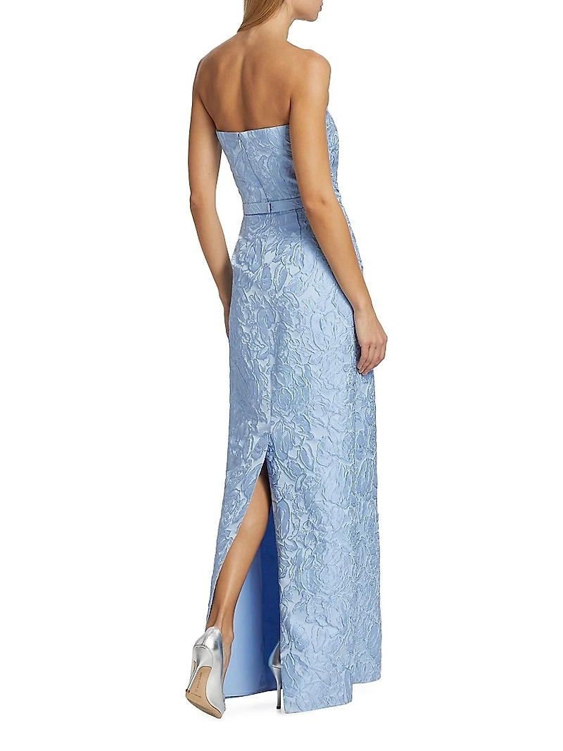 Sophia Jacquard Relief Strapless Gown