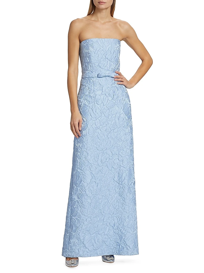 Sophia Jacquard Relief Strapless Gown