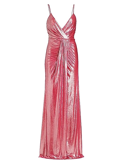 Kade Metallic Draped Gown