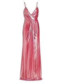Kade Metallic Draped Gown