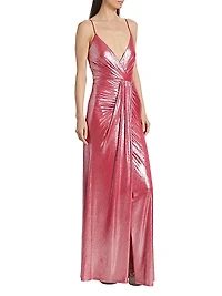 Kade Metallic Draped Gown