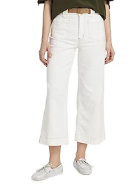 Utility Stretch-Cotton Straight-Leg Crop Jeans