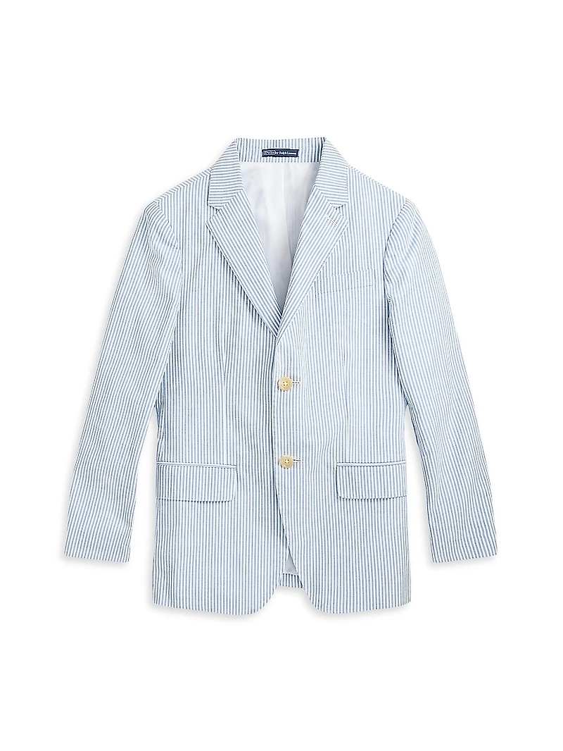 Little Boy's & Boy's Seersucker Single-Breasted Jacket
