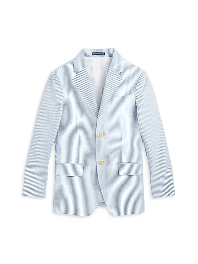 Little Boy's & Boy's Seersucker Single-Breasted Jacket