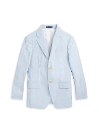 Little Boy's & Boy's Seersucker Single-Breasted Jacket