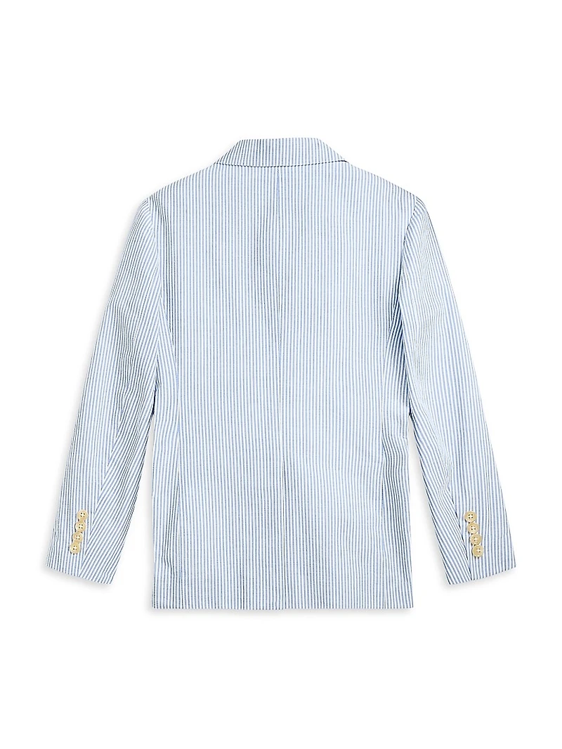 Little Boy's & Boy's Seersucker Single-Breasted Jacket