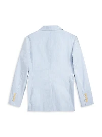 Little Boy's & Boy's Seersucker Single-Breasted Jacket
