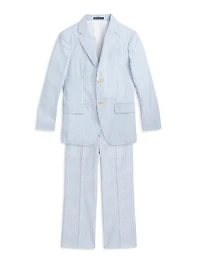 Little Boy's & Boy's Seersucker Single-Breasted Jacket