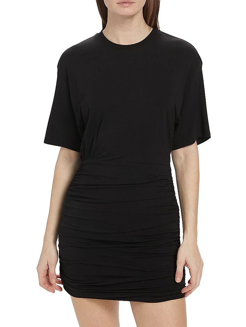 Ruched Matte Jersey Minidress
