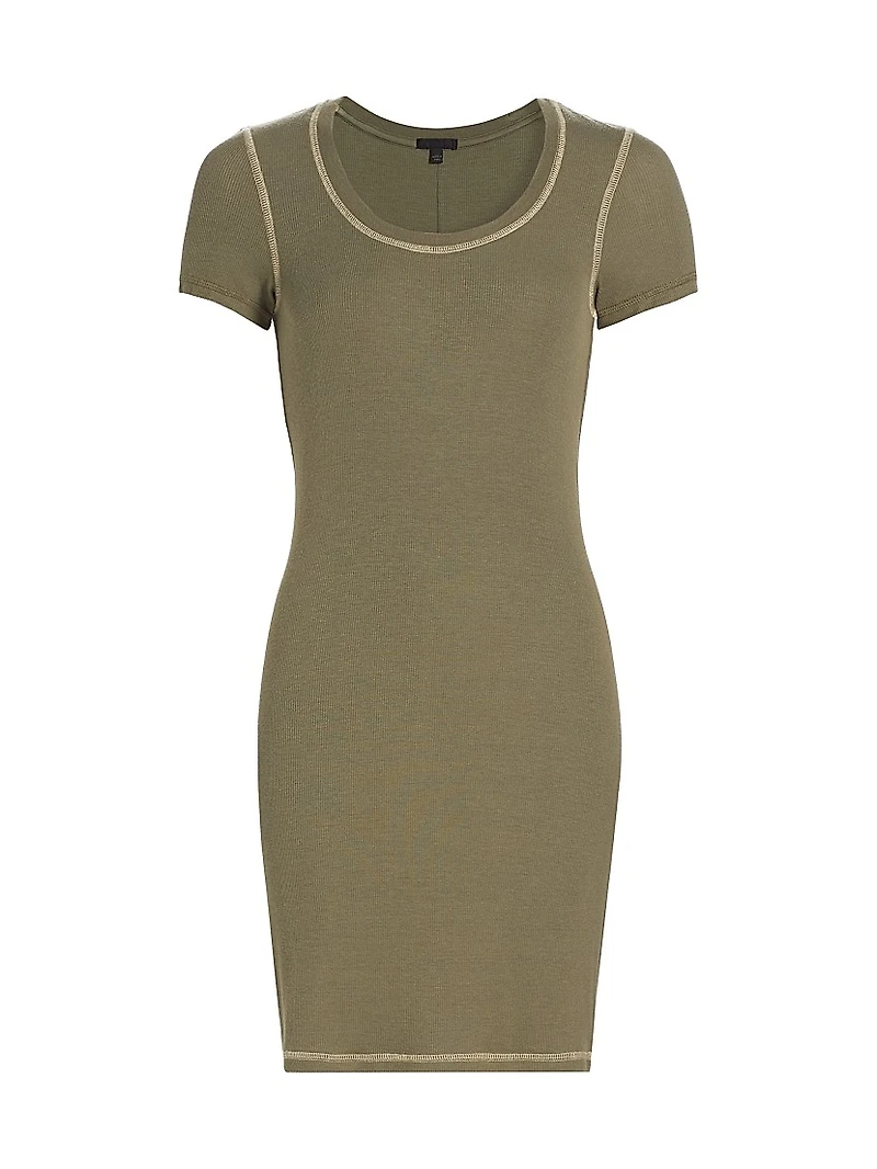 Fitted Rib-Knit Minidress