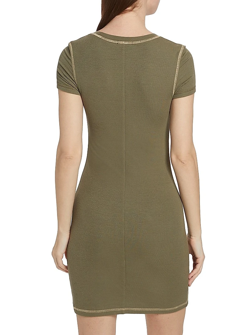 Fitted Rib-Knit Minidress