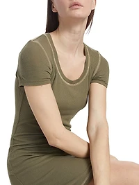 Fitted Rib-Knit Minidress