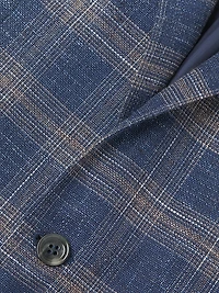 Kei Plaid Wool-Blend Two-Button Sport Coat