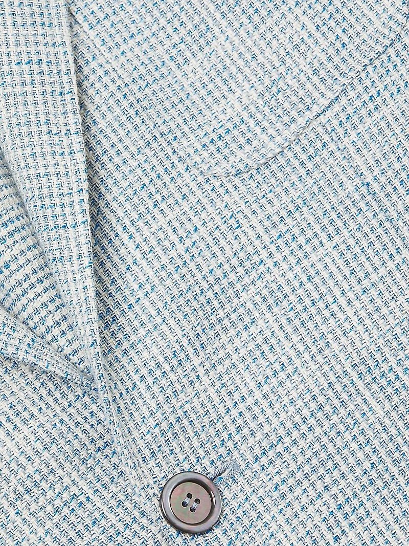 Kei Houndstooth Cotton & Linen-Blend Two-Button Sport Coat