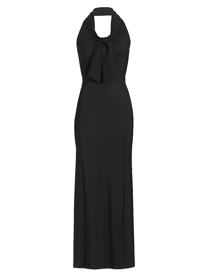 Bambi Sje Tie Halter Gown