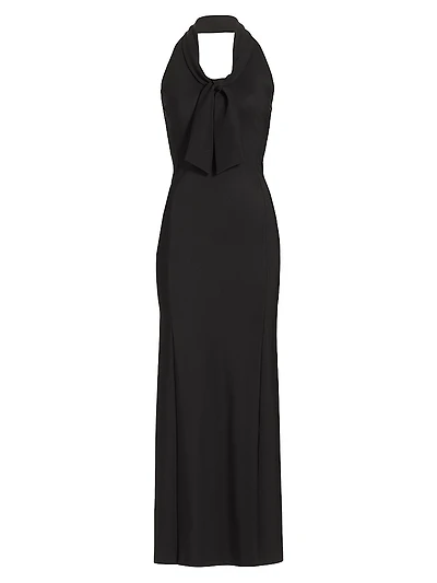 Bambi Sje Tie Halter Gown