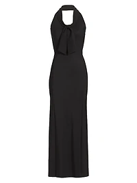 Bambi Sje Tie Halter Gown