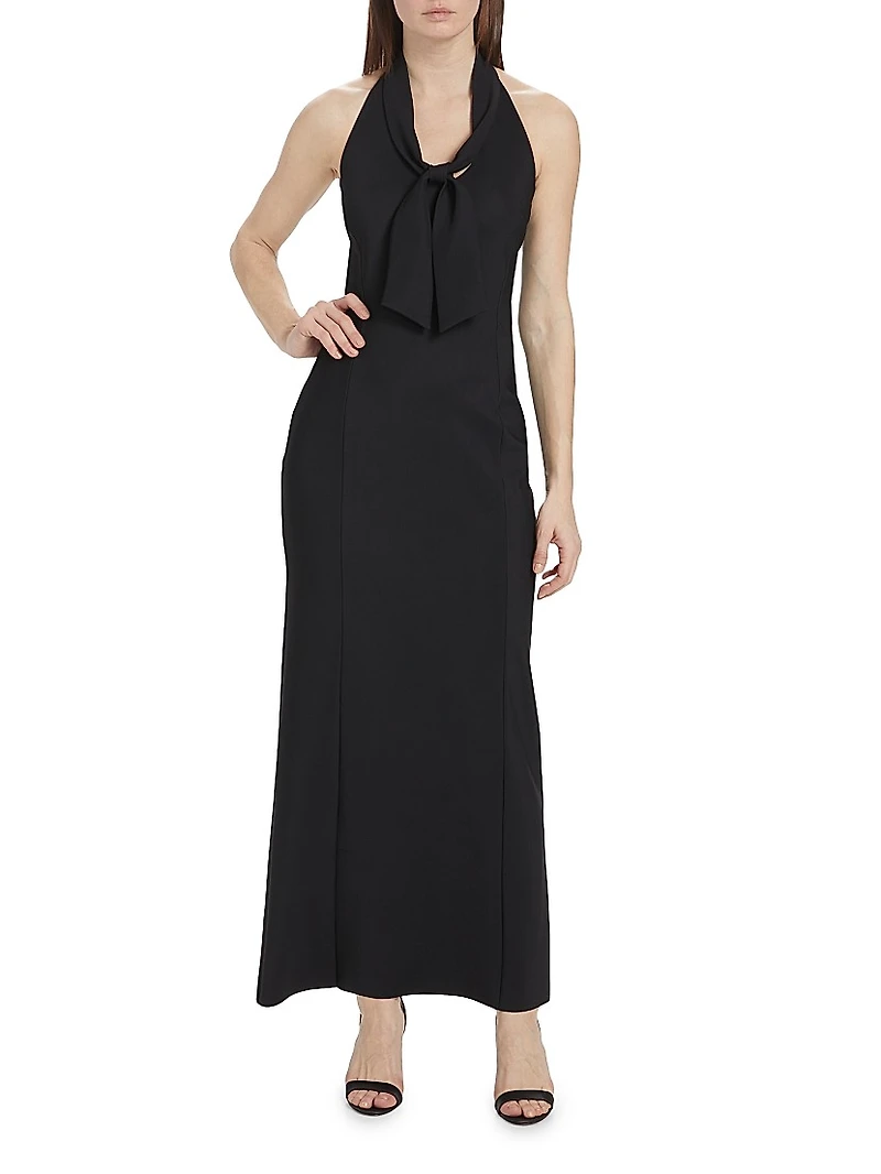 Bambi Sje Tie Halter Gown