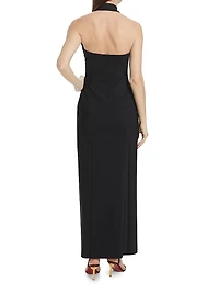 Bambi Sje Tie Halter Gown
