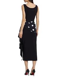 Airose Polka Dot Sash Midi-Dress