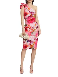 Gosia One-Shoulder Floral Cocktail Dress