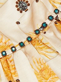 Espliego Bisuteria Floral Frill Off-the-Shoulder Maxi Dress