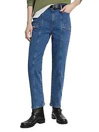 Alexis High-Rise Tapered-Leg Jeans