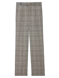 Pura Plaid Wool Wide-Leg Pants