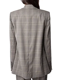 Vaena Prince Of Wales Check Double-Breasted Blazer