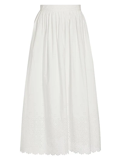Marisol Eyelet A-Line Midi-Skirt