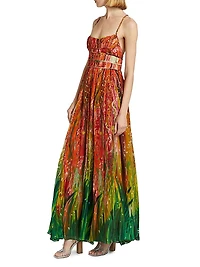Rosie Printed Silk Georgette A-Line Maxi Dress