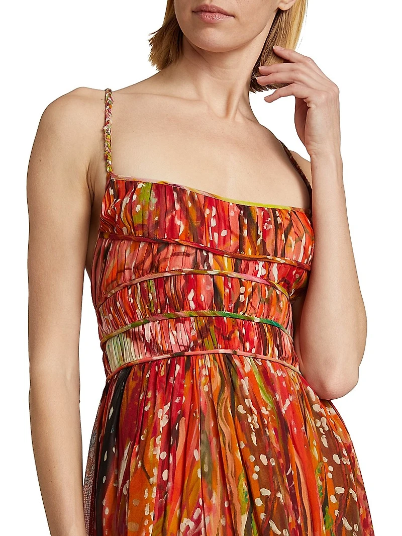 Rosie Printed Silk Georgette A-Line Maxi Dress