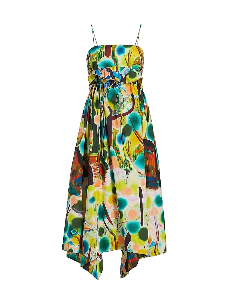 Leighton Printed Cotton Midi-Dress