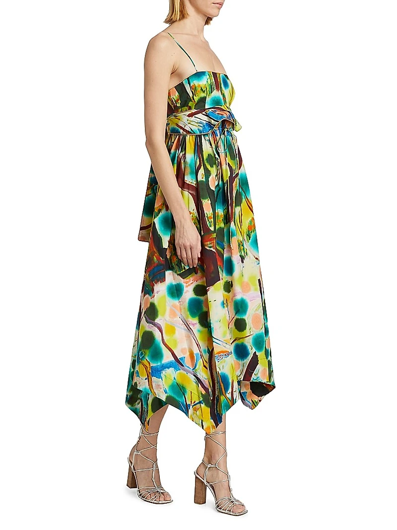 Leighton Printed Cotton Midi-Dress