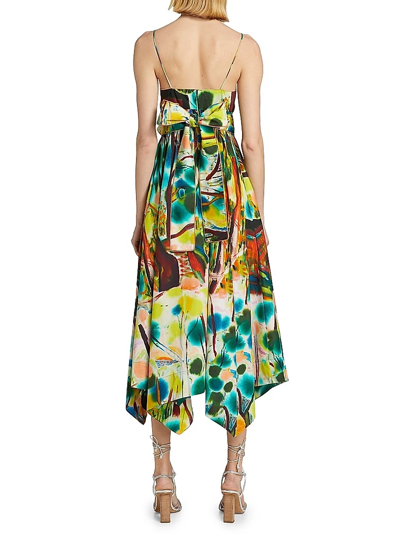 Leighton Printed Cotton Midi-Dress
