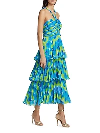 Brand Twist Bodice Midi-Dress